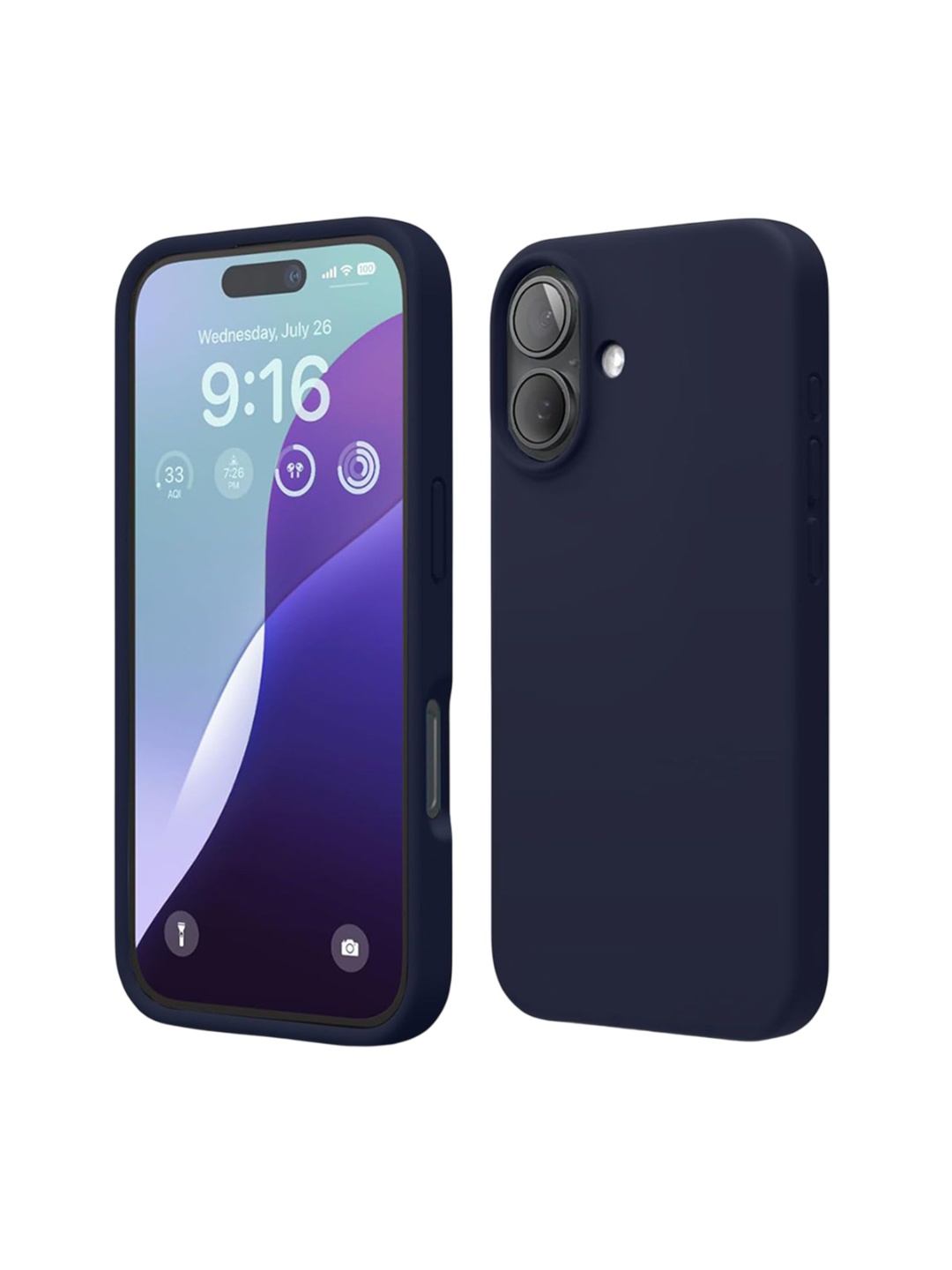

LIRAMARK Solid iPhone 16 Back Case, Navy blue