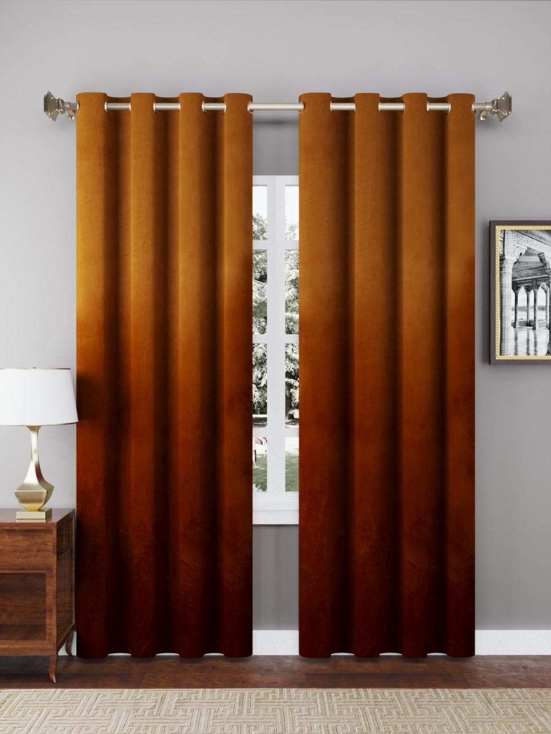 

Aura Brown Window Curtain