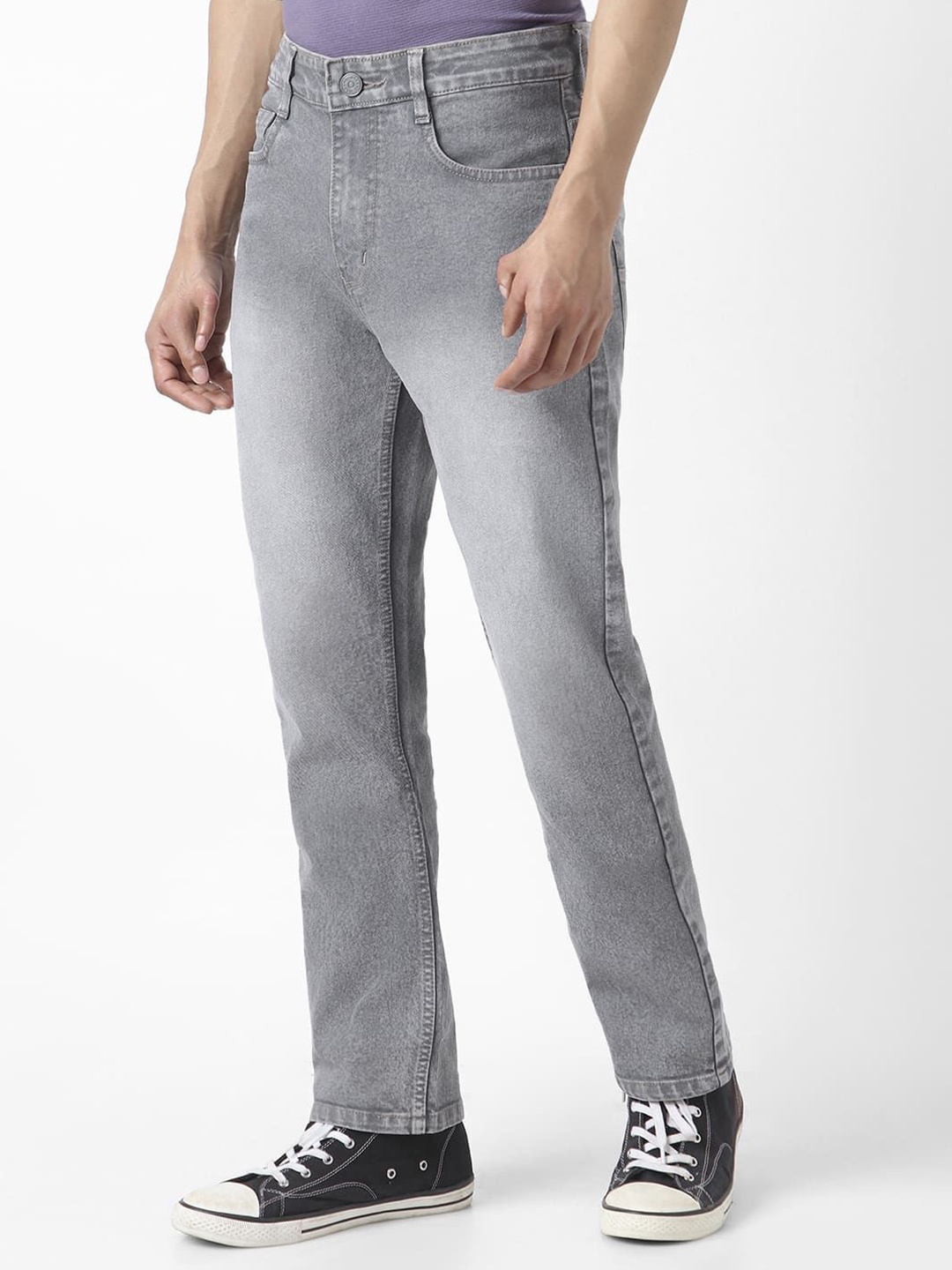 

Urbano Fashion Men Straight Fit Heavy Washed Jeans Stretchable, Grey