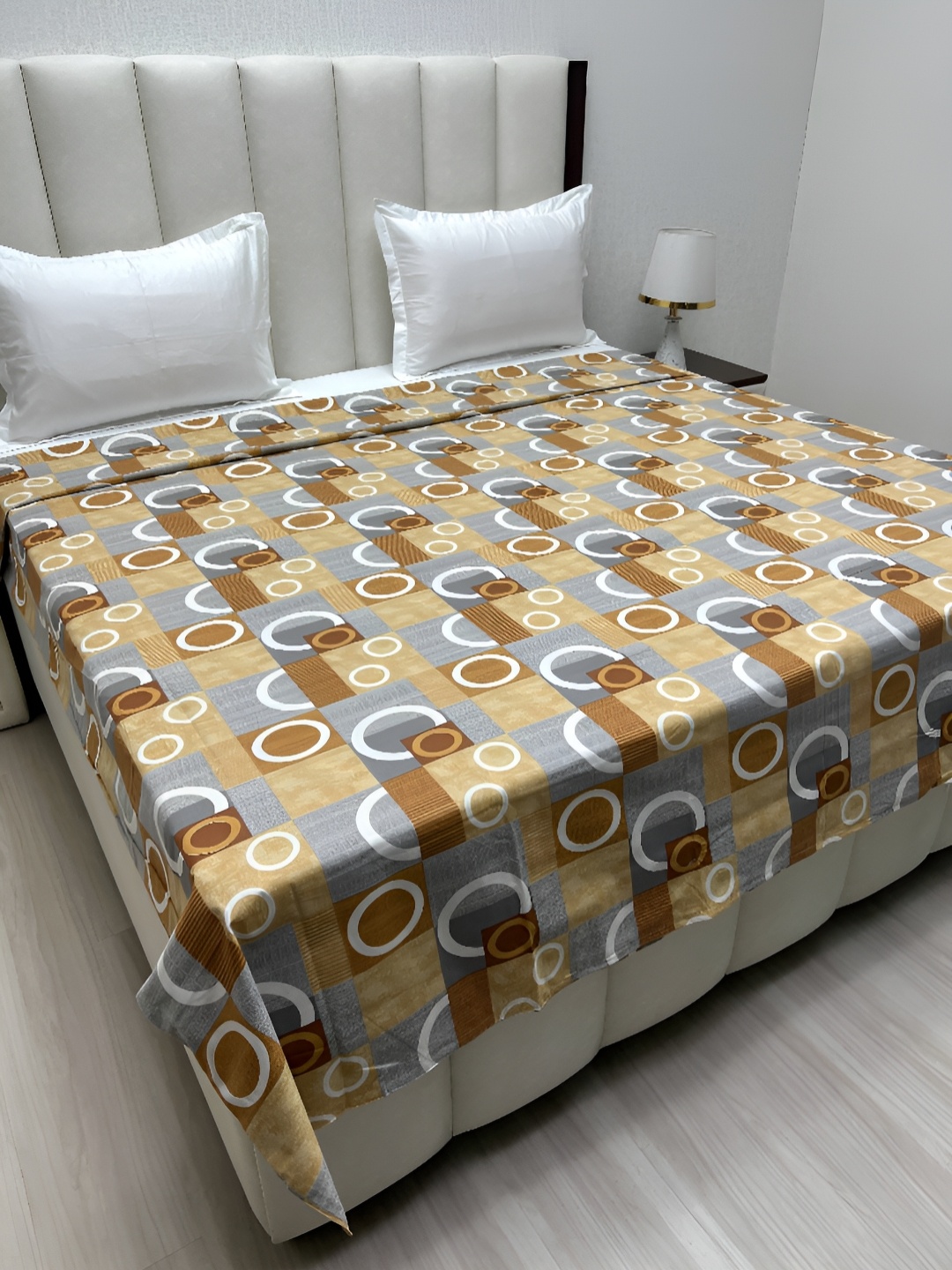 

Pure Decor Brown & Grey Printed Pure Cotton King Duvet Cover