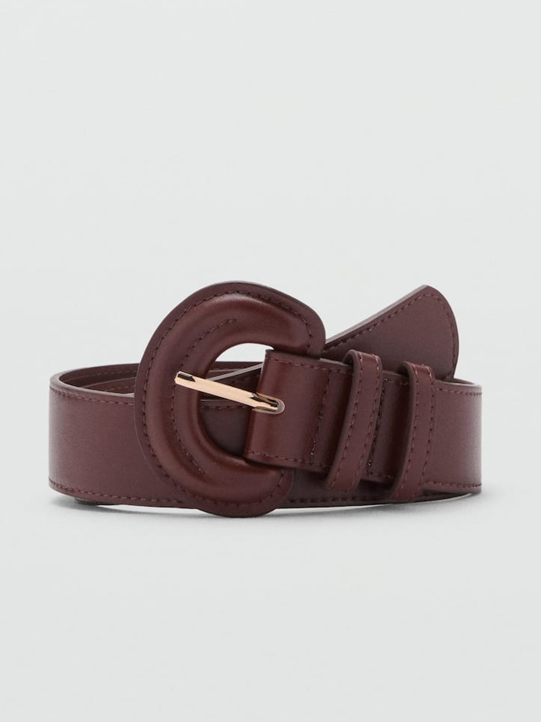 

MANGO Women Wide Belt, Coffee brown