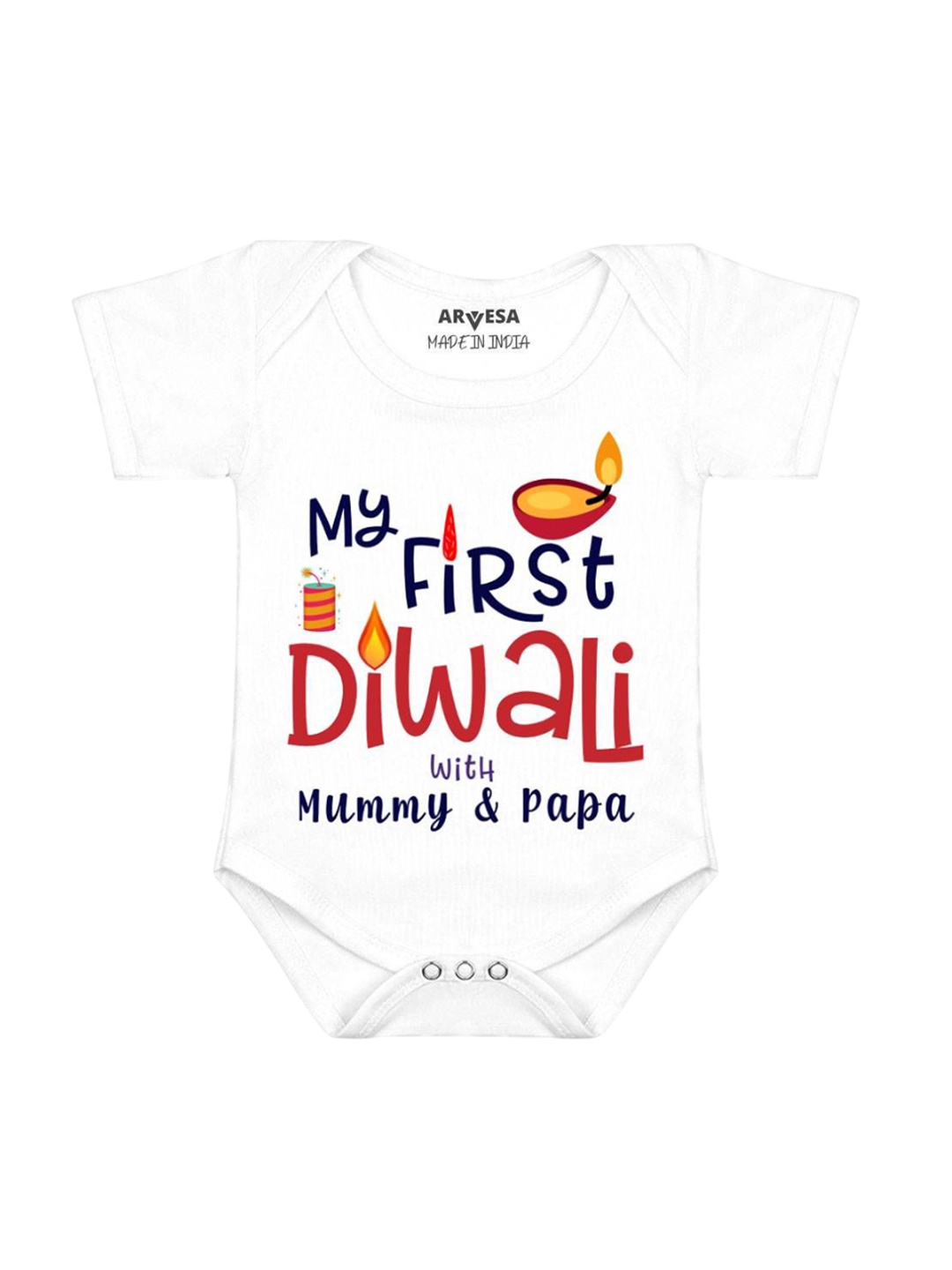 

Arvesa Infants Printed Bodysuit, White