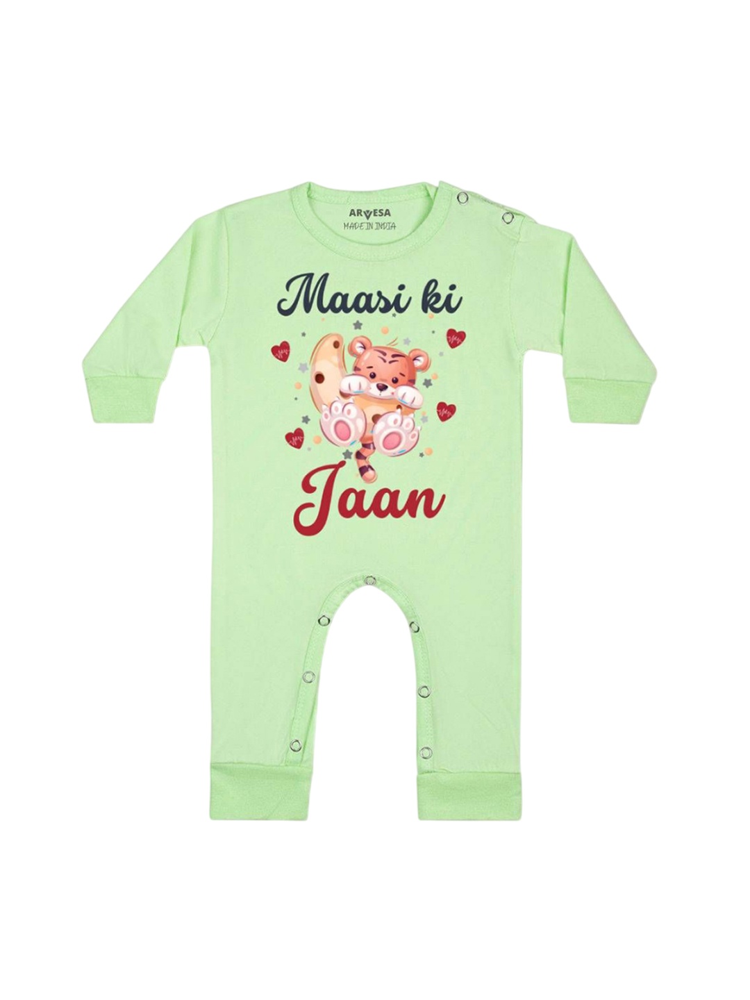 

Arvesa Kids Maasi Ki Jaan Printed Baby Romper, Green