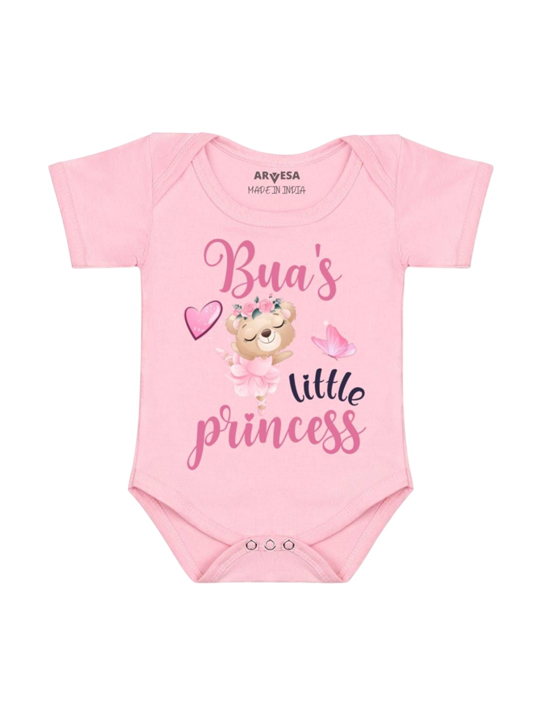 

Arvesa Infants Typography Printed Romper, Pink
