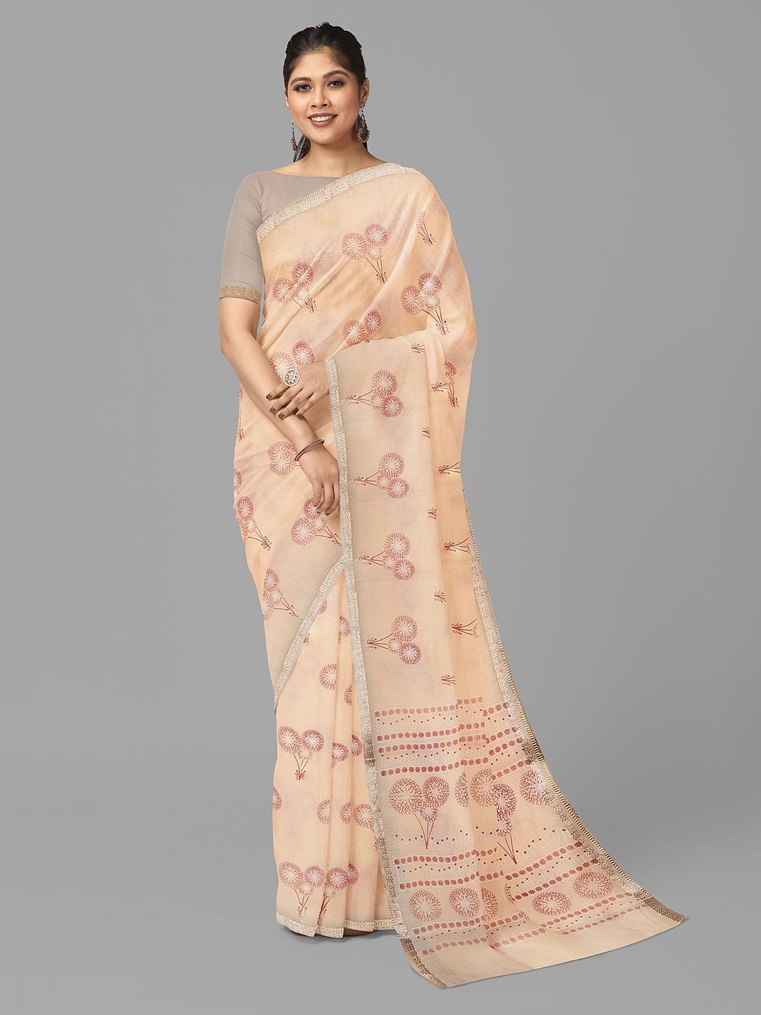 

The Chennai Silks Floral Sambalpuri Saree, Peach