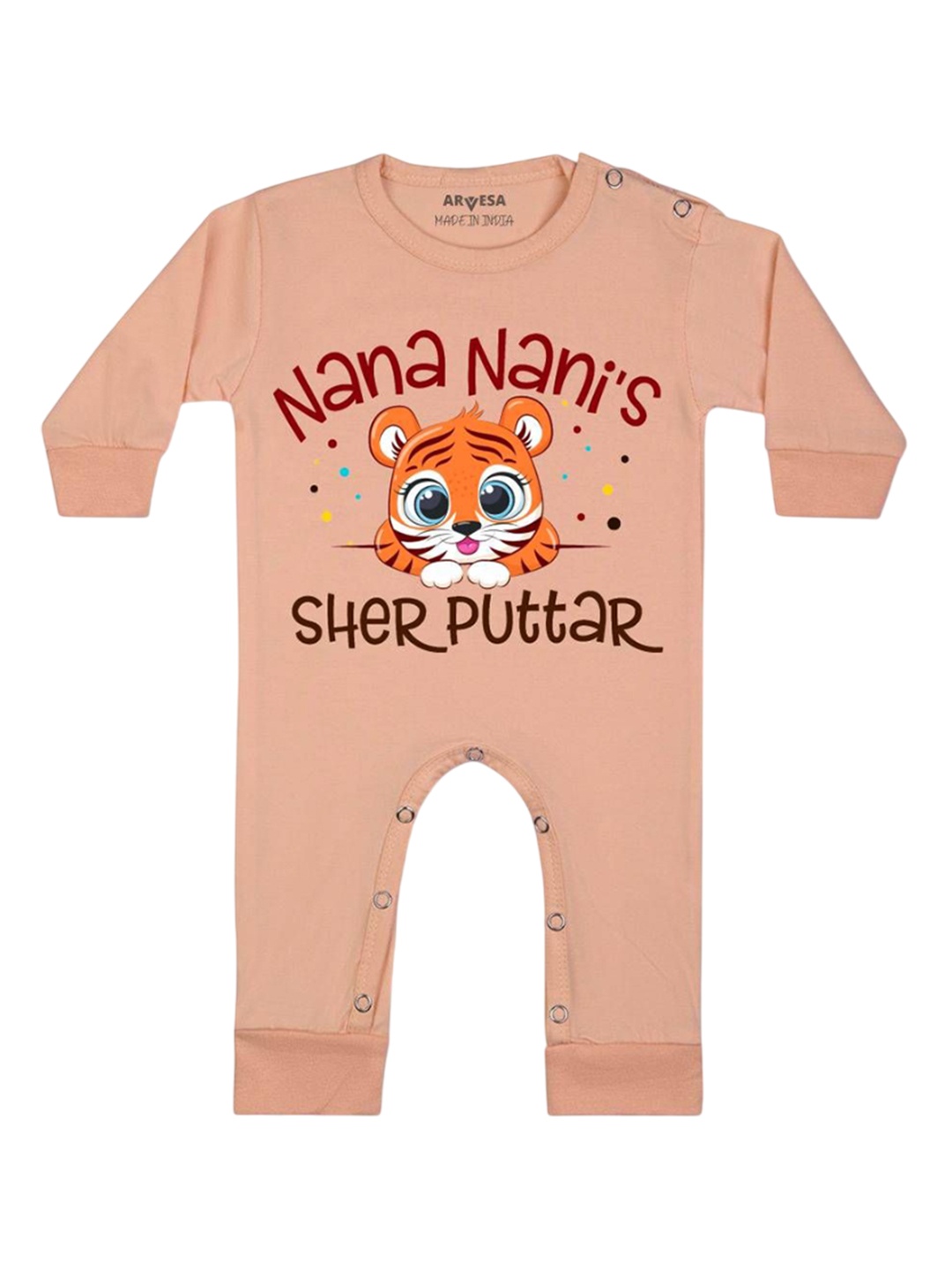 

Arvesa Infants Printed Rompers, Peach