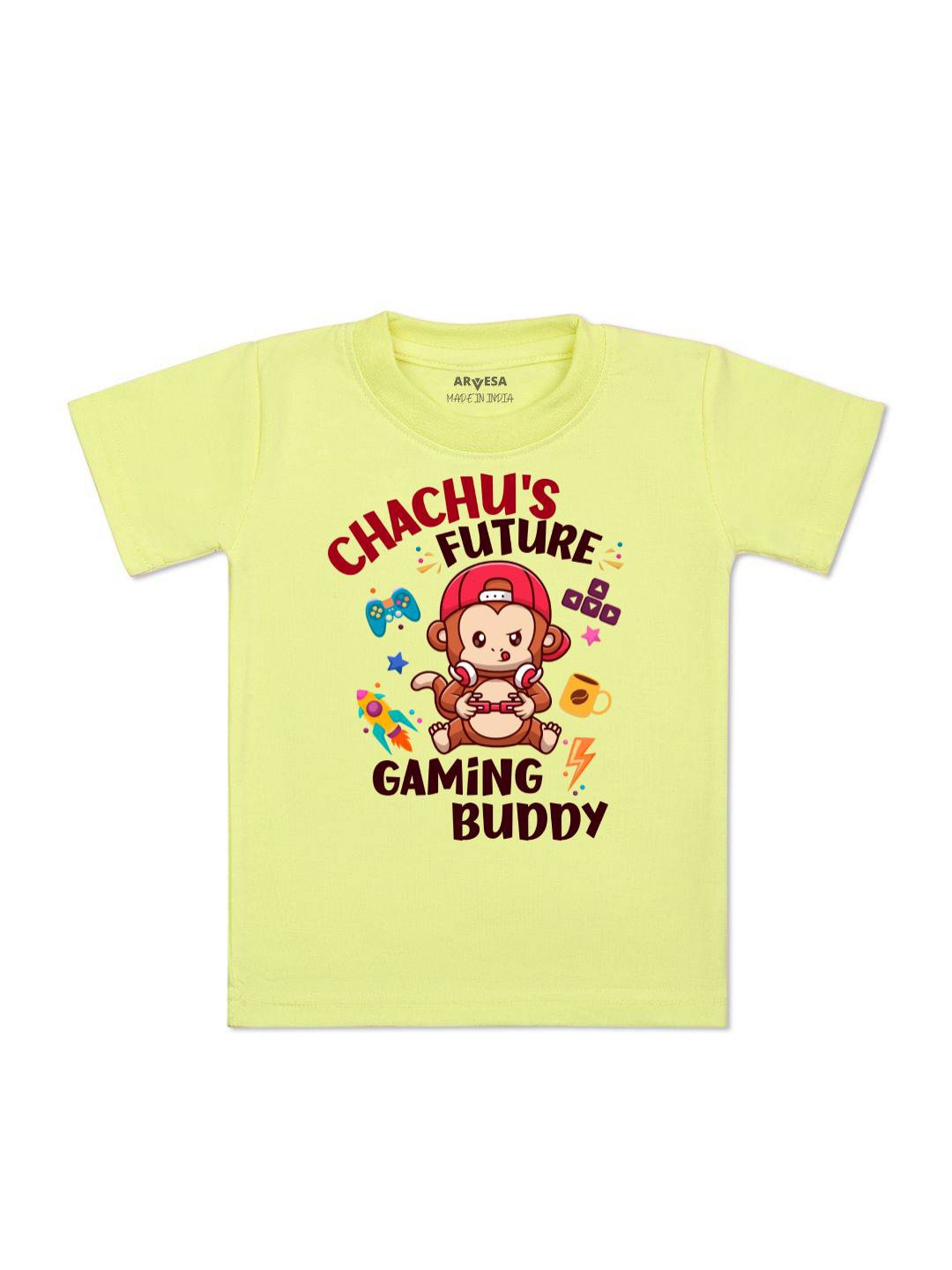 

Arvesa Kids Chachu Future Gaming Buddy Printed Tshirt, Yellow