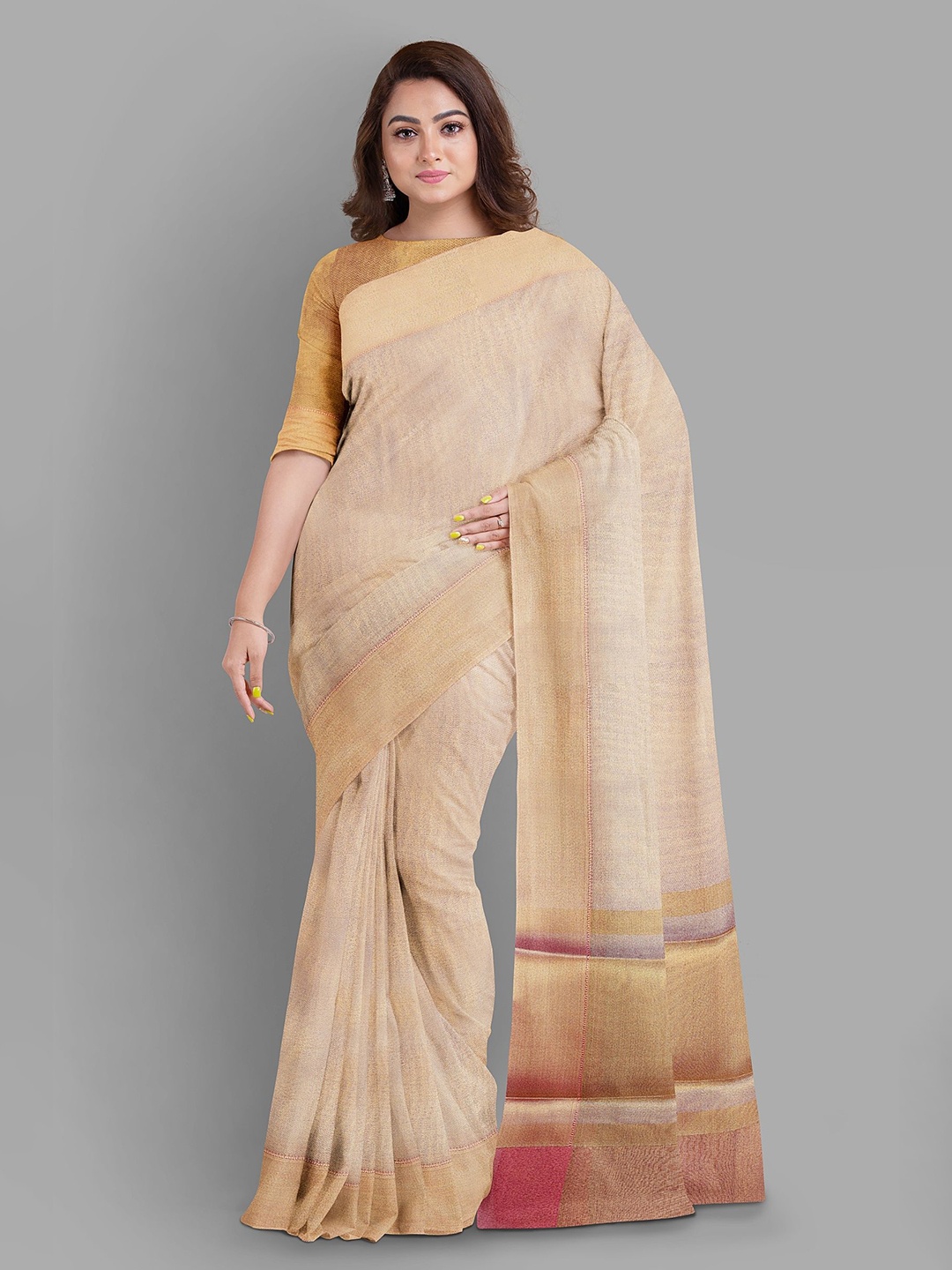 

The Chennai Silks Zari Organza Banarasi Saree, Pink