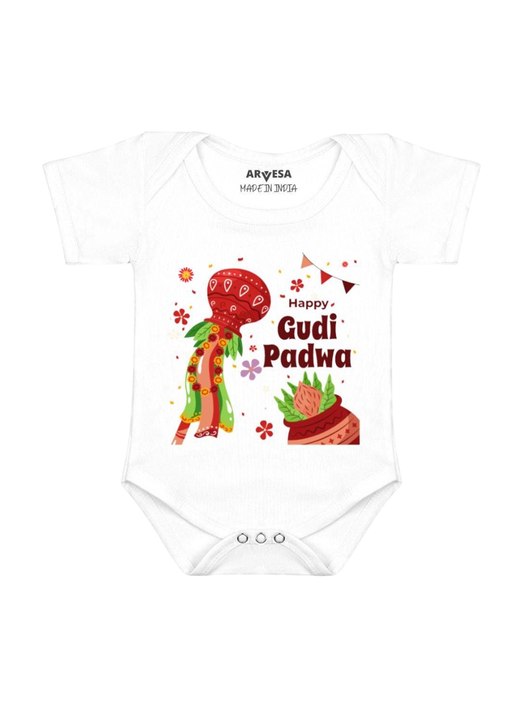 

Arvesa Infants Printed Bodysuit, White