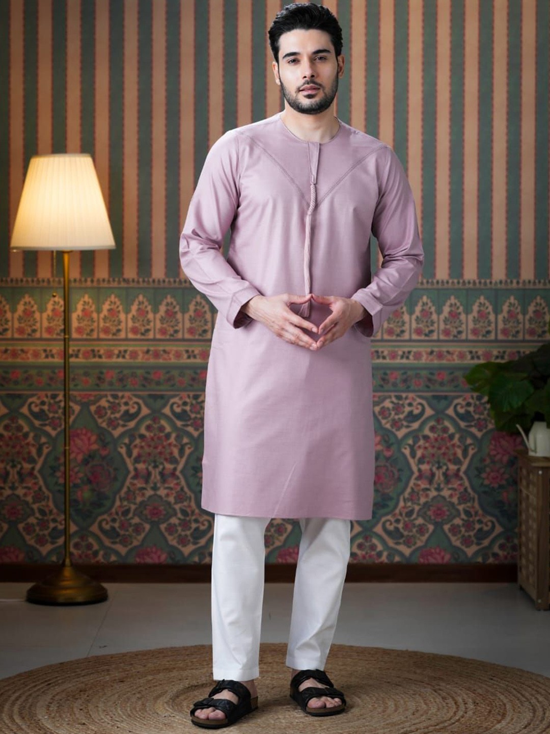 

MASHROO Men Regular Kurta with Pyjamas, Purple