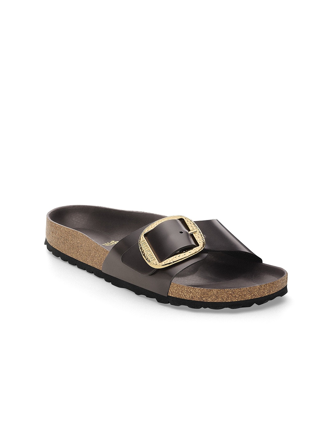

Birkenstock Madrid Women Big Buckle Natural Leather Narrow Width One Strap Sandals, Brown