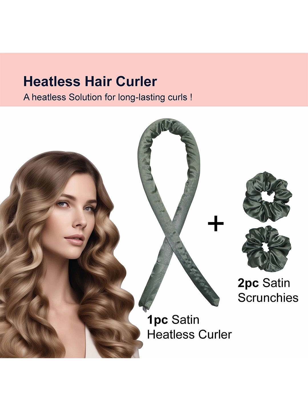 

KLIYARA Hair Curler With Scrunchies, Grey