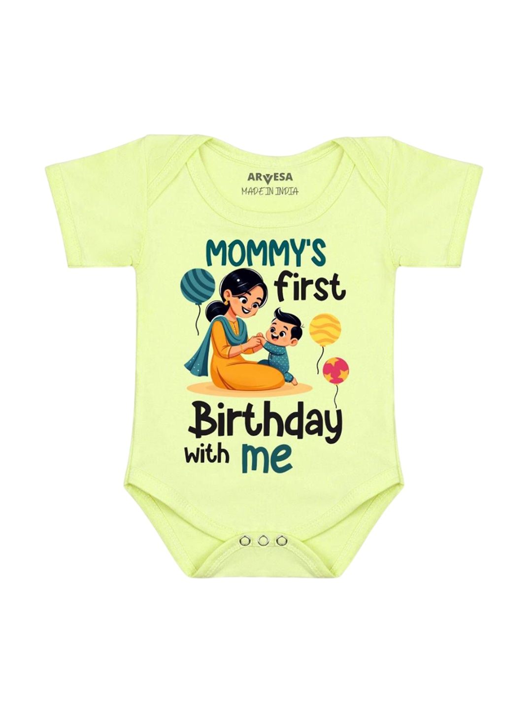 

Arvesa Kids Printed Romper, Yellow