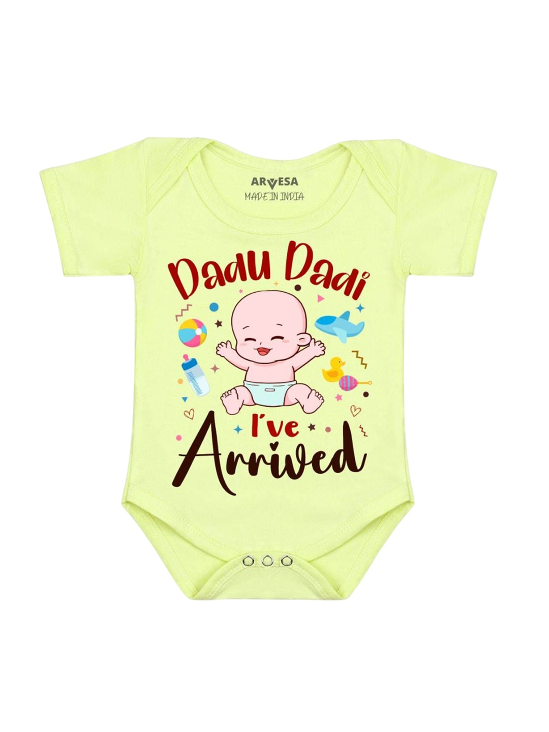 

Arvesa Kids Printed Romper, Yellow