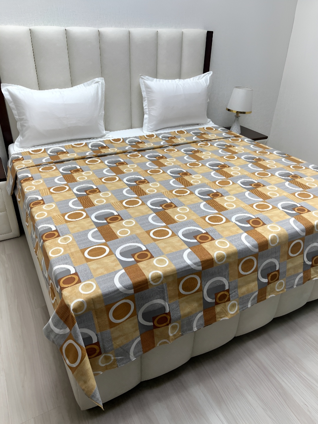 

Pure Decor Brown & Grey Printed Pure Cotton 260 TC King Size Duvet Cover