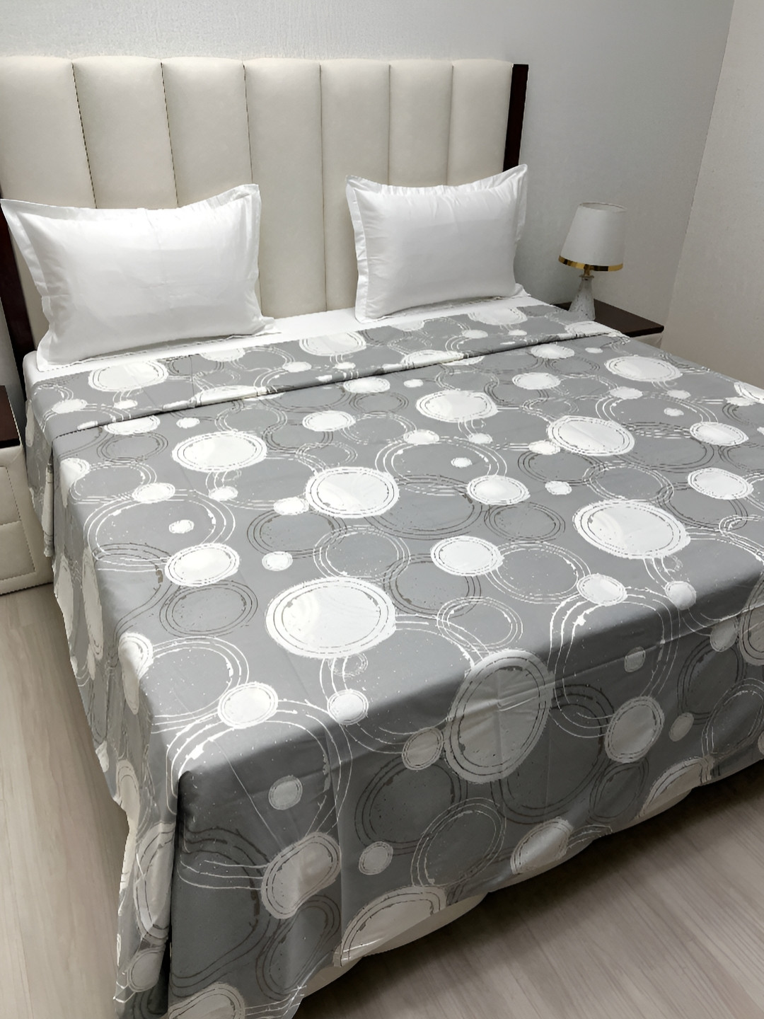 

Pure Decor Grey & White Printed Pure Cotton Super King Duvet Cover