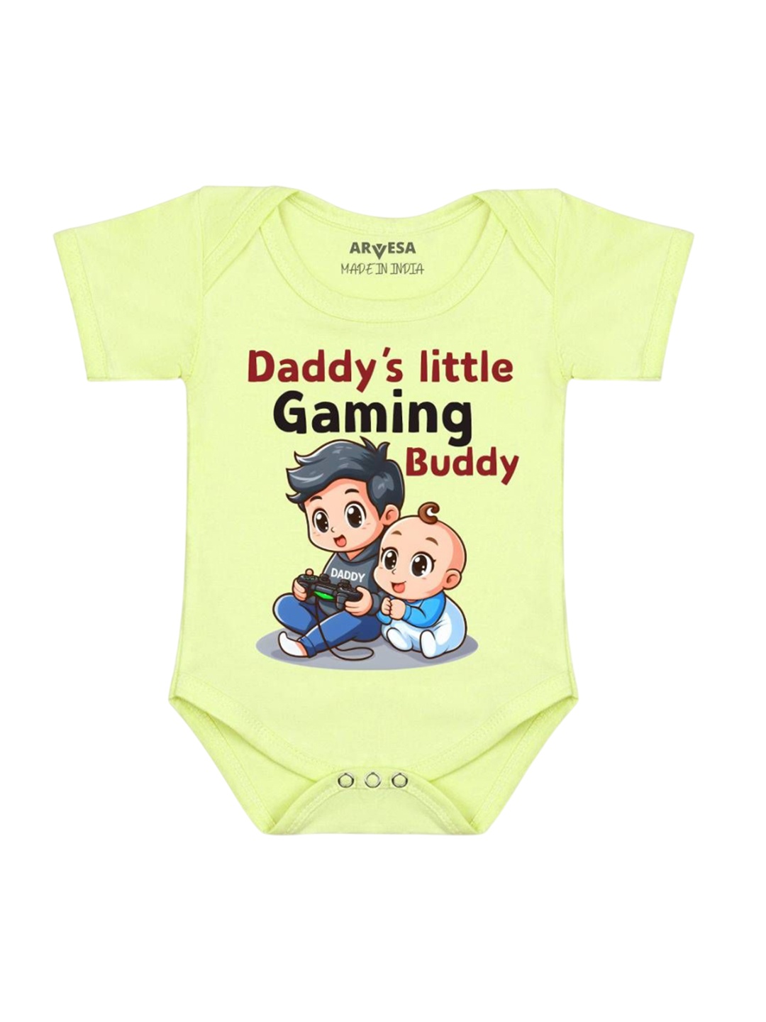 

Arvesa Daddy Little Gaming Buddy Printed Romper, Yellow