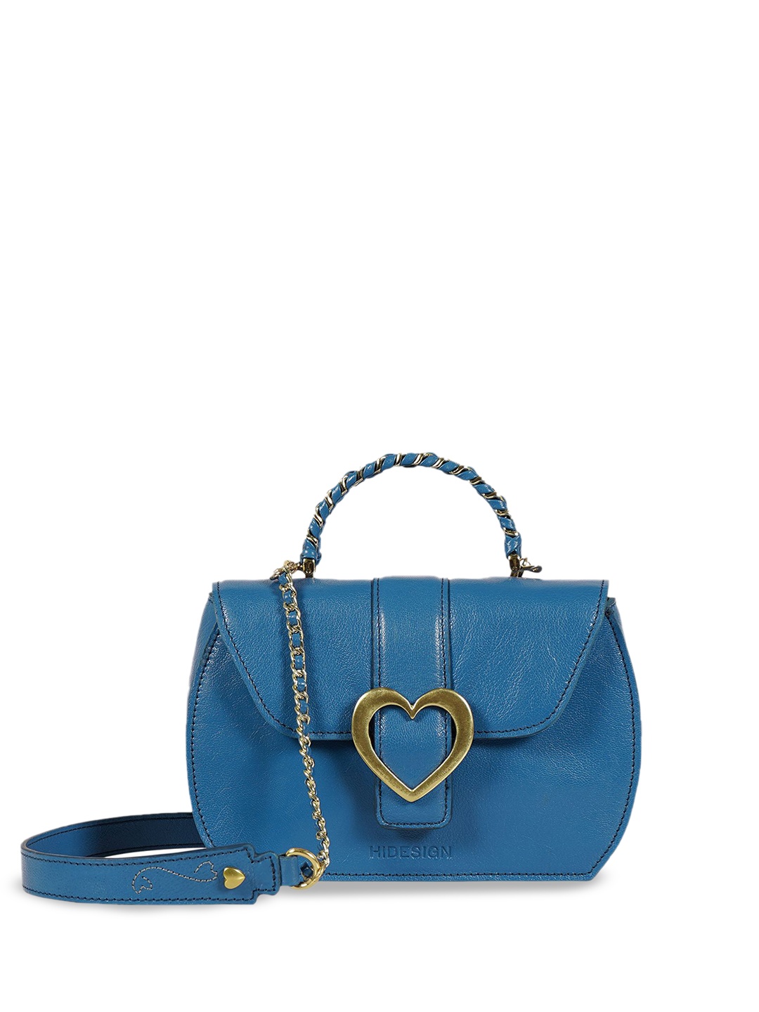 

Hidesign Leather Structured Sling Bag, Blue