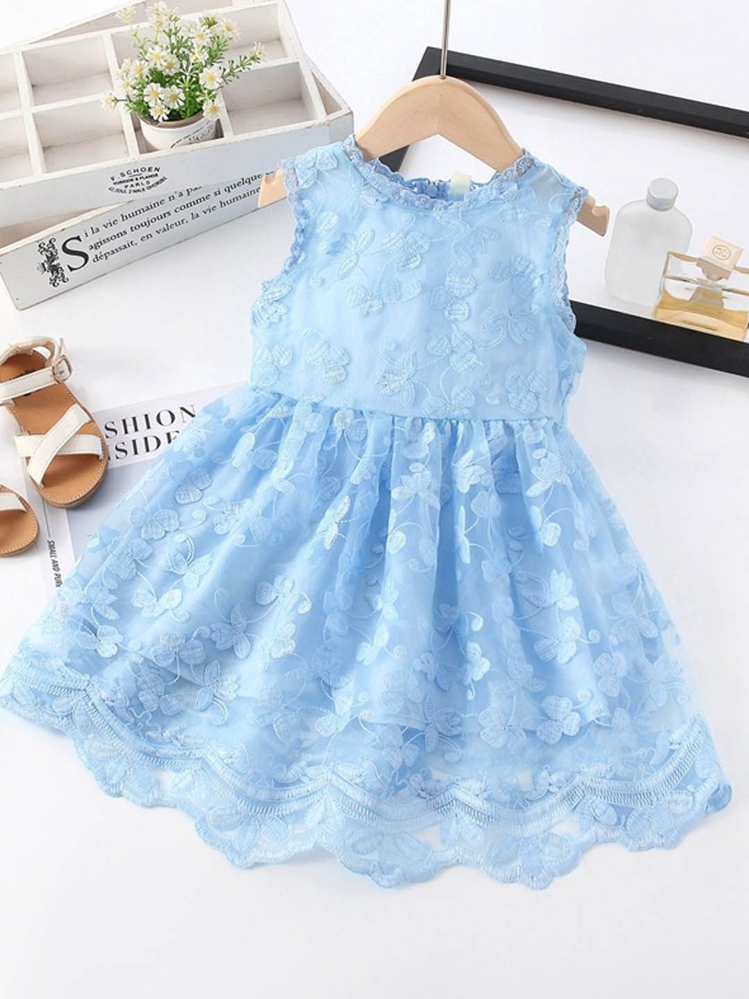 

Xsole Floral Fit & Flare Dress, Blue