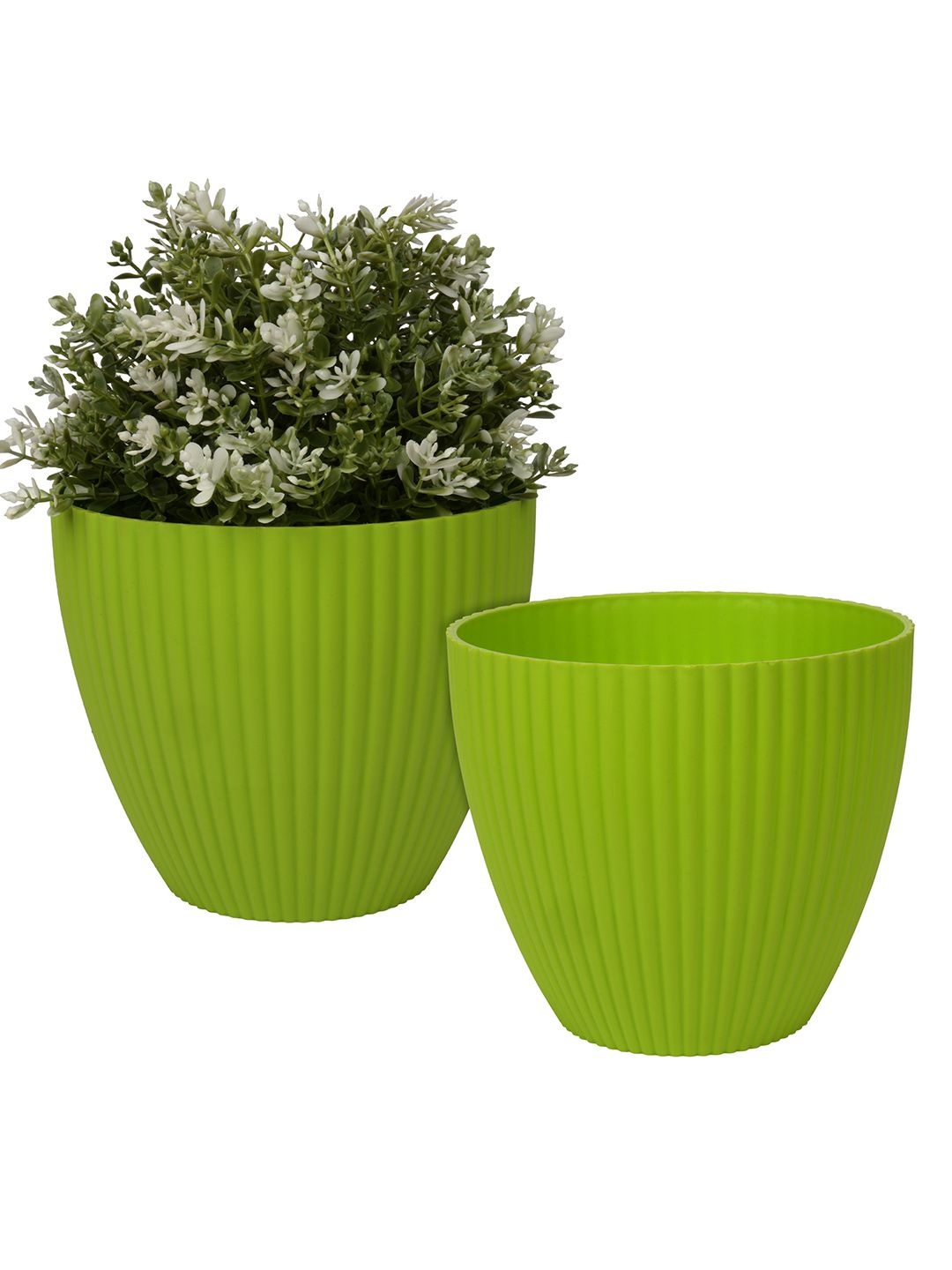 

Kuber Industries Green Pack of 2 Mega-Design Flower Planters