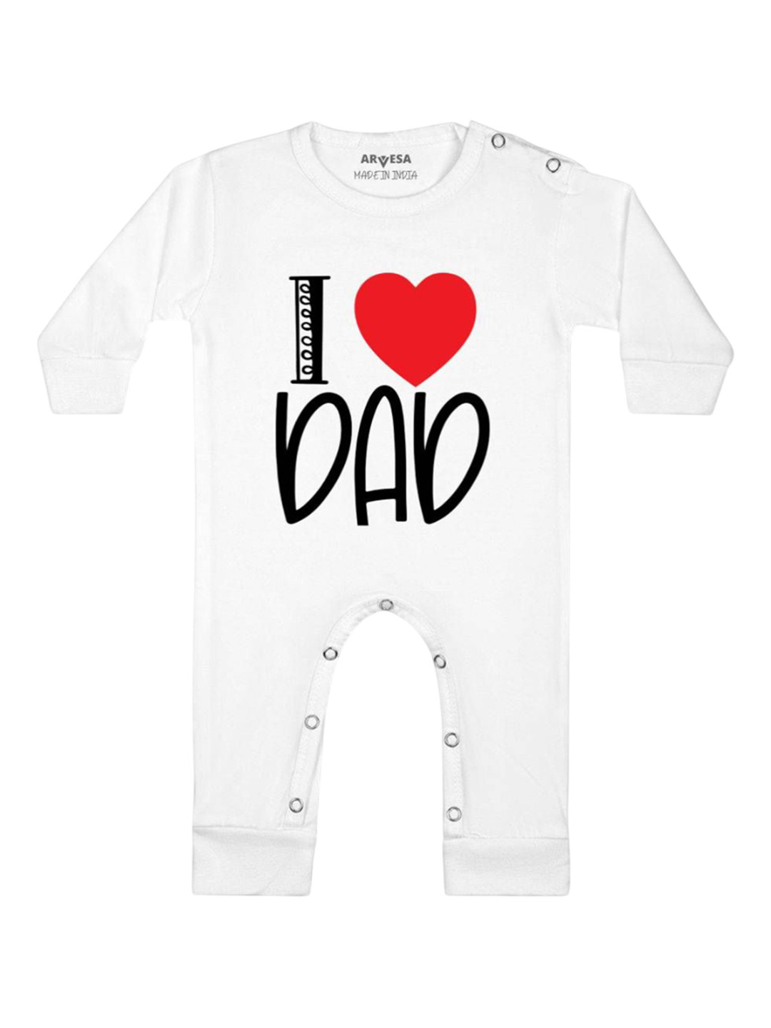 

Arvesa Kids I Love Dad Printed Baby Romper, White