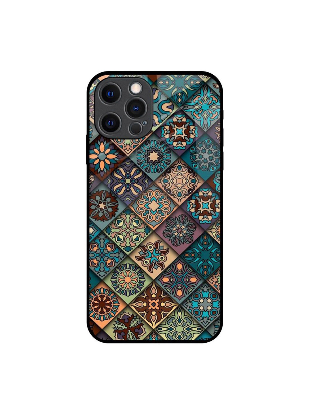 

QRIOH Quirky Printed iPhone 12 Pro Back Case Mobile Accessories, Turquoise blue