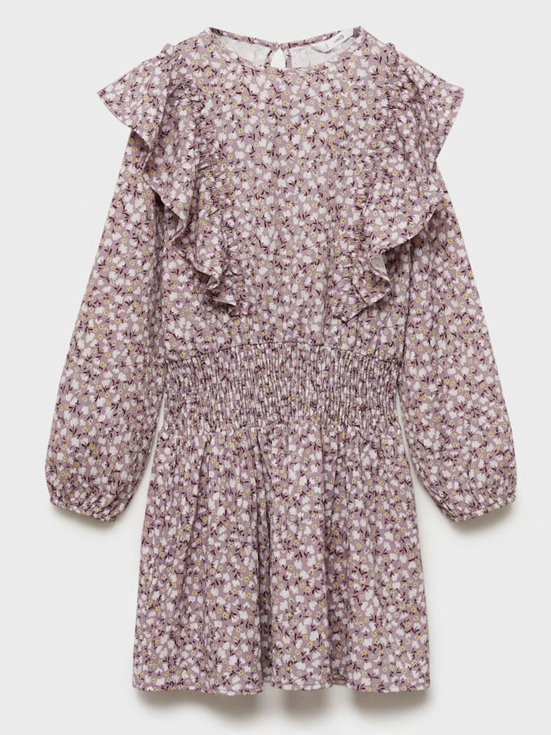 

Mango Kids Girls Floral Print Ruffled Mini Dress, Lavender