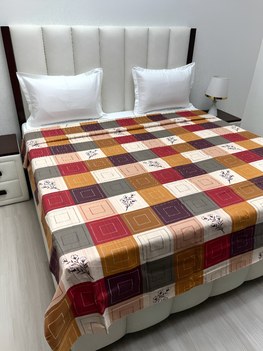 

Pure Decor Brown & Beige Printed 260 TC Pure Cotton King Size Duvet Cover