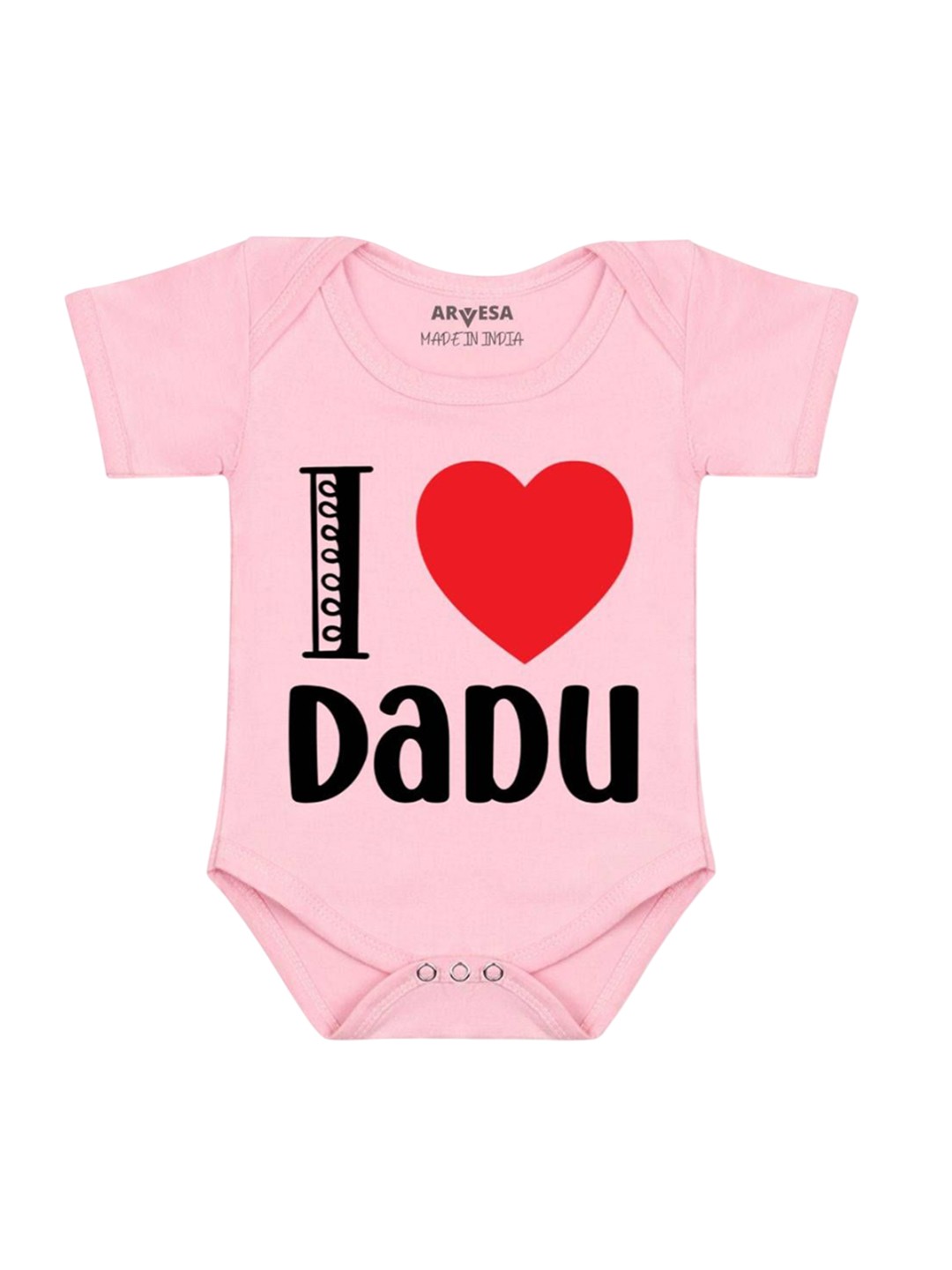 

Arvesa Kids I Love Dadu Printed Romper, Pink