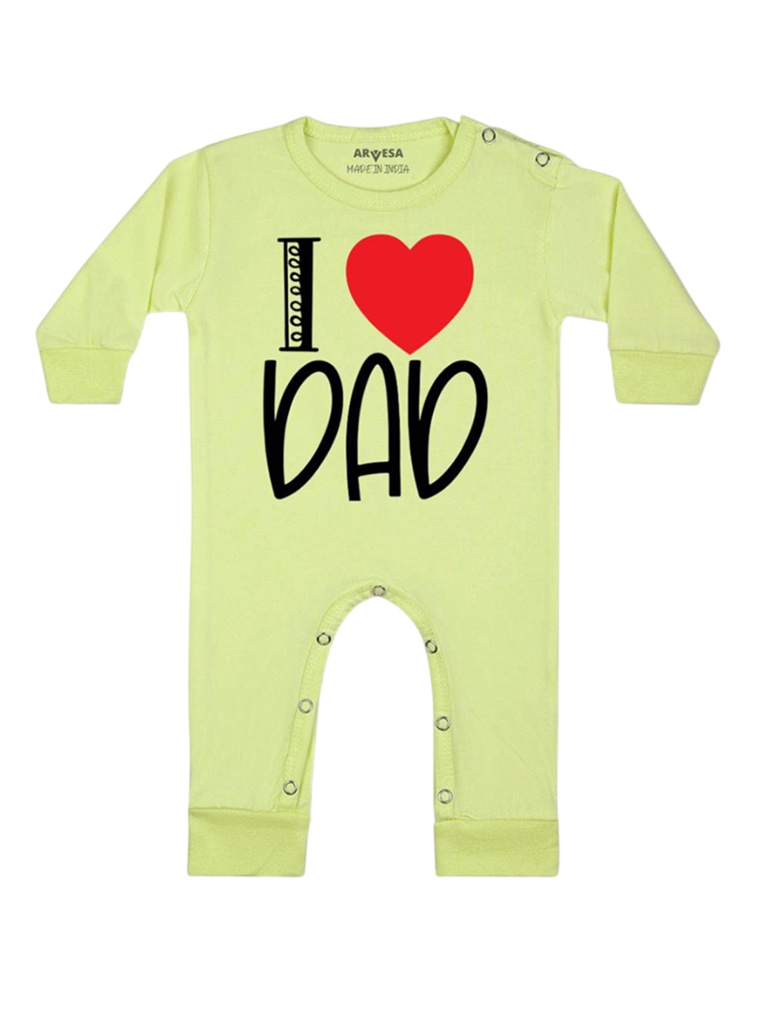 

Arvesa Kids I Love Dad Printed Baby Romper, Yellow