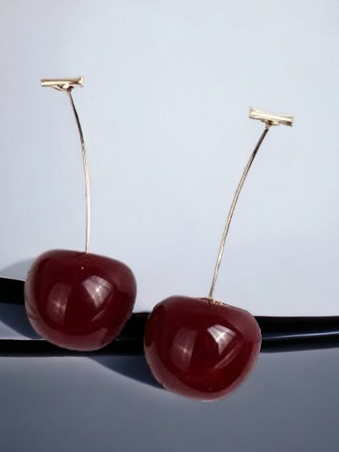 

Celestique Contemporary Drop Earrings, Red