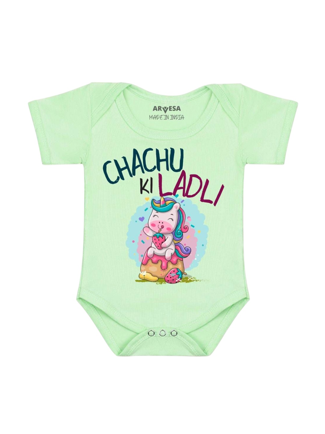 

Arvesa Chachu Ki Ladli Printed Romper, Green