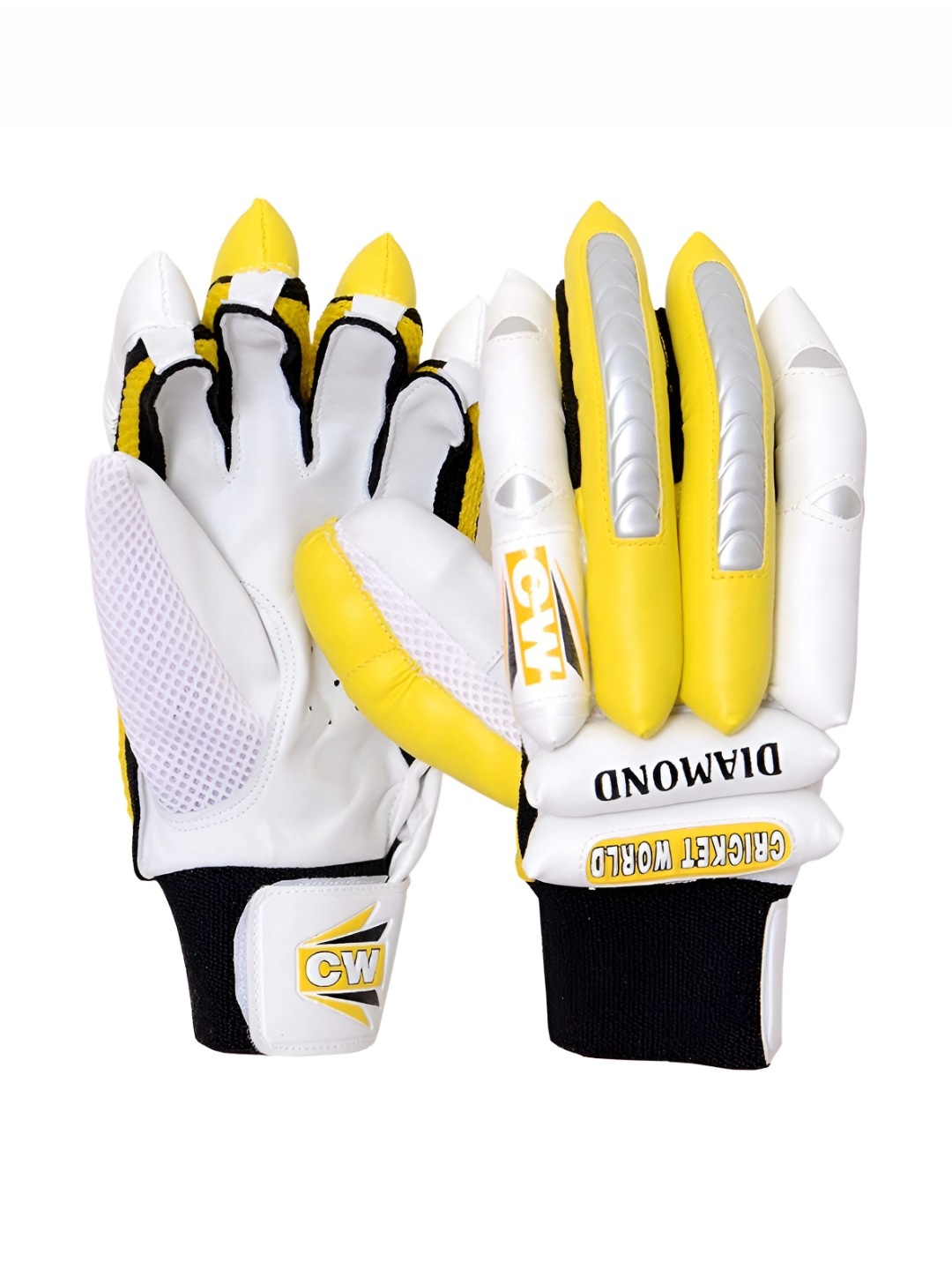 

CW Boys Diamond Leather Made Cricket Batting Gloves, White
