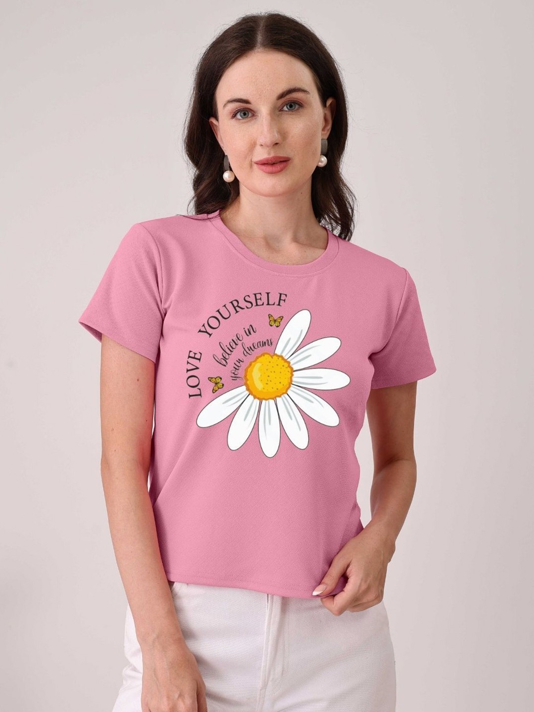 

Moda Rapido Women Printed T-shirt, Pink