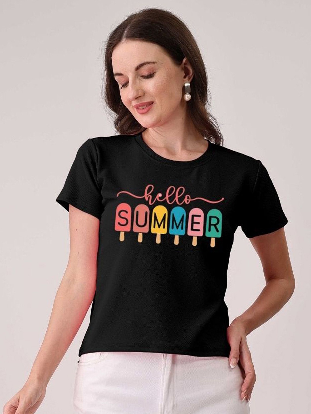 

Moda Rapido Women Printed T-shirt, Black