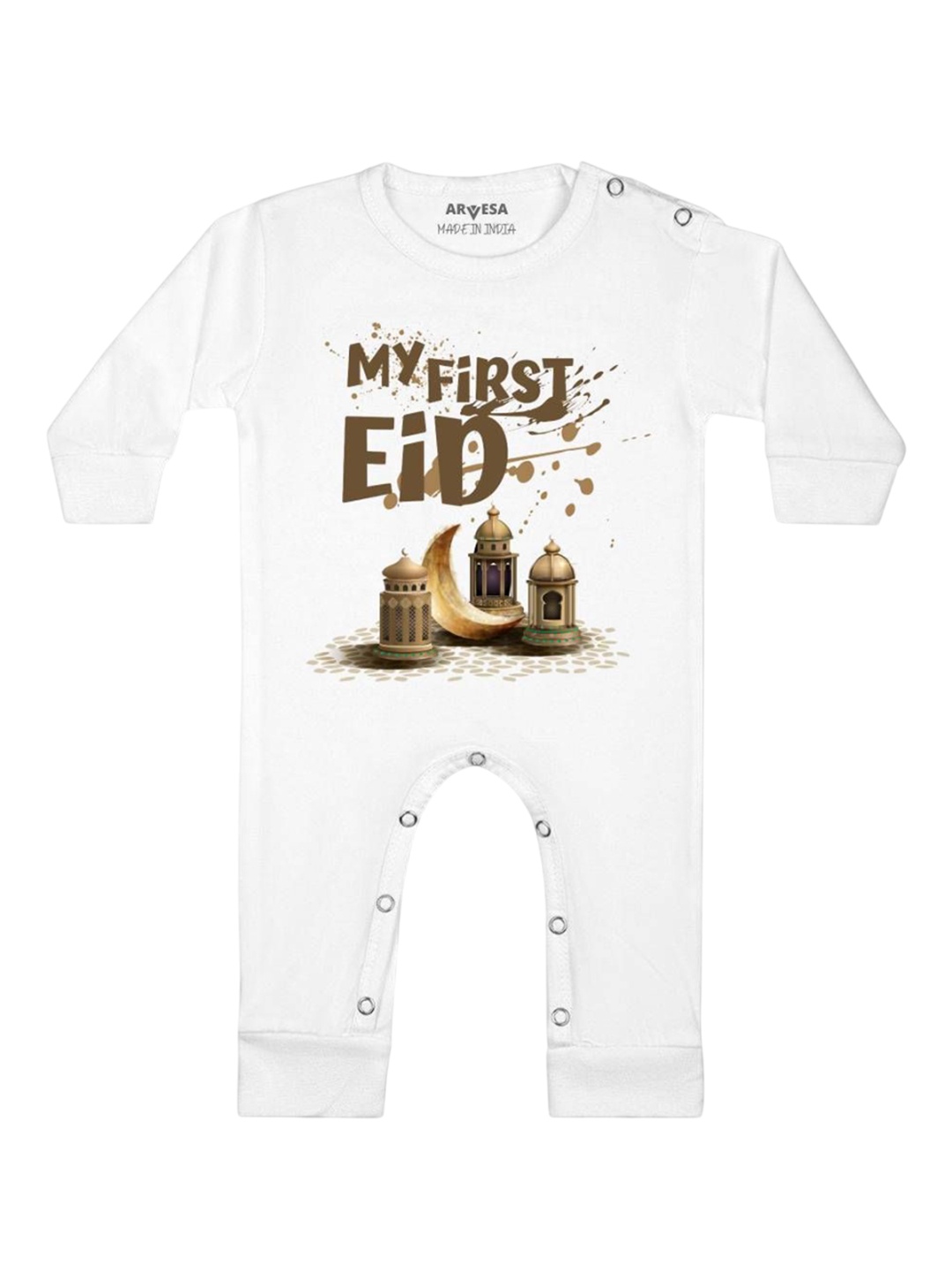 

Arvesa Infants My First Eid Printed Bodysuit, White