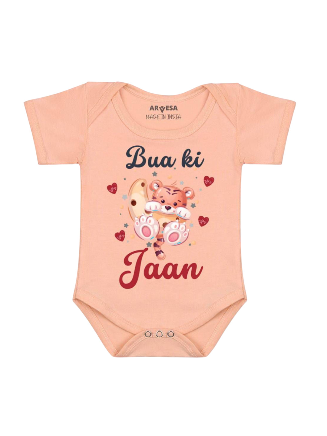 

Arvesa Bua Ki Jaan Printed Romper, Peach