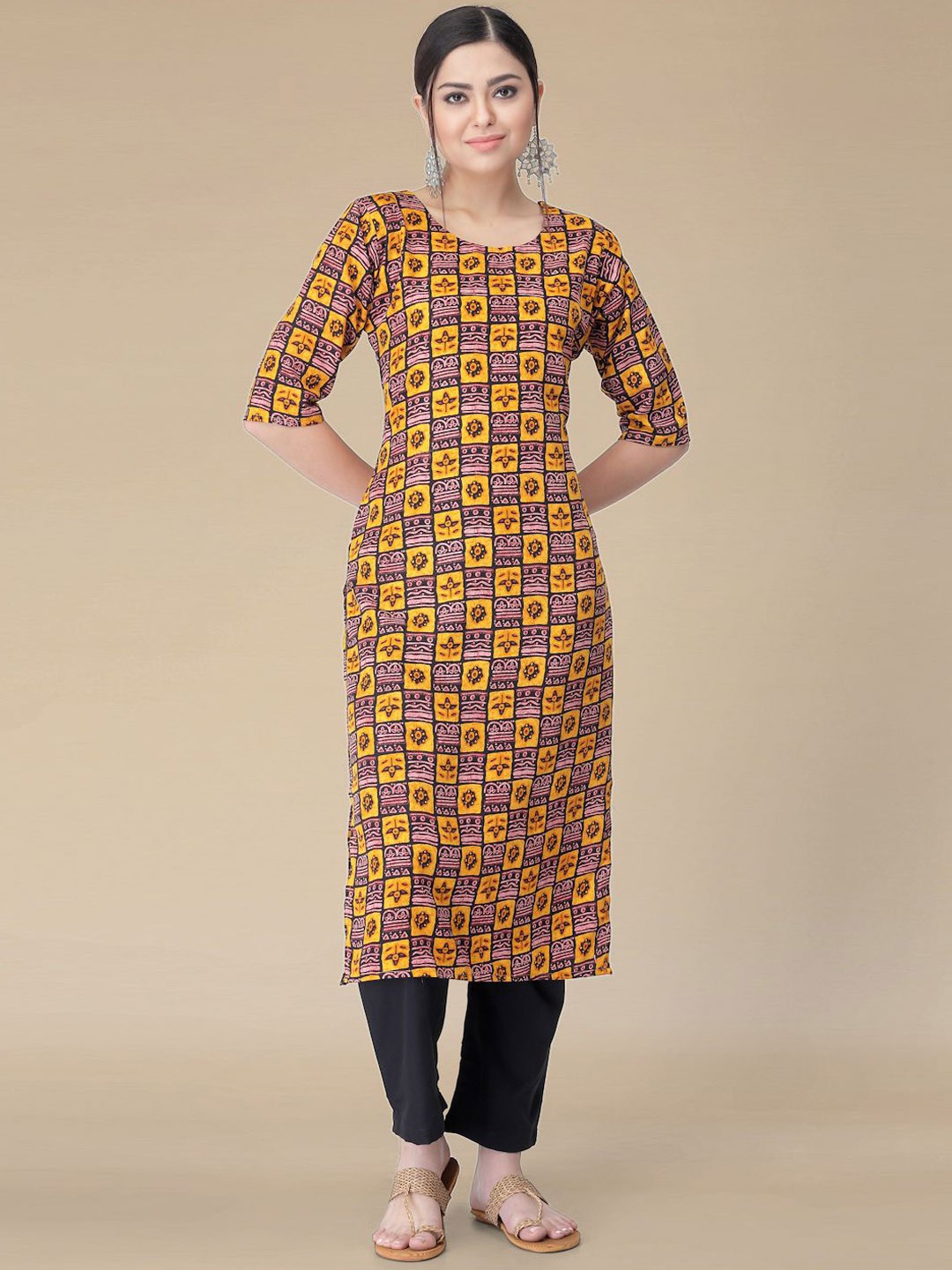 

Moda Rapido Ethnic Motifs Printed Straight Kurta with Trouser, Purple