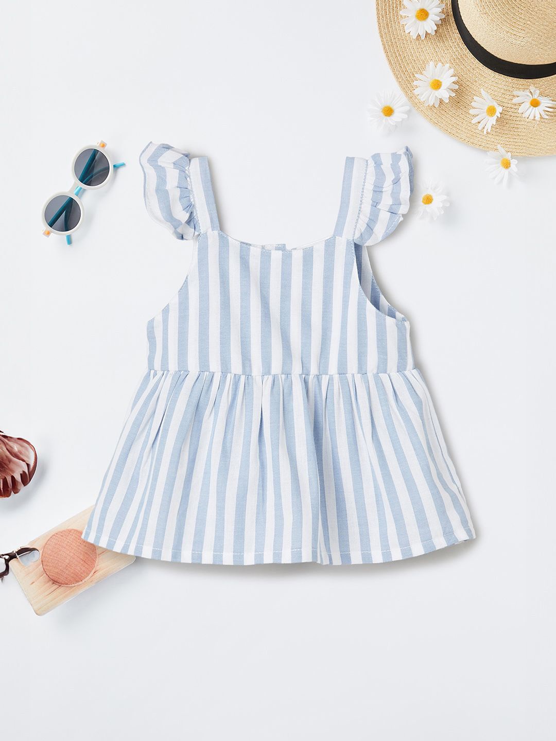 

max Striped Cotton Top, Blue