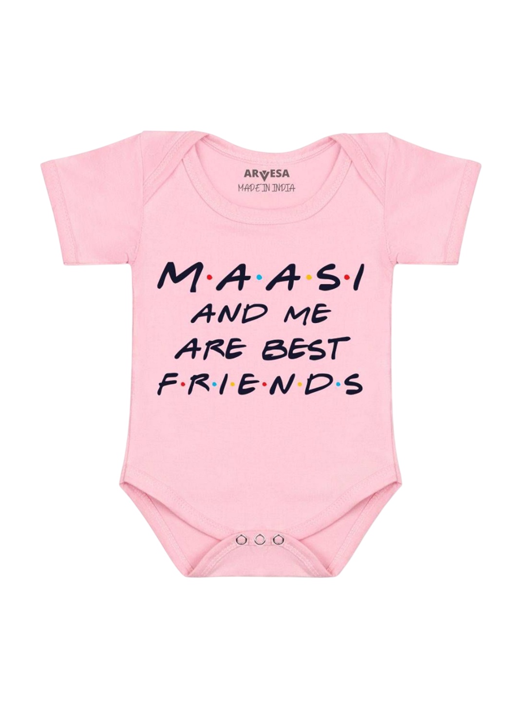 

Arvesa Kids Maasi & Me Are Best Friend Printed Romper, Pink