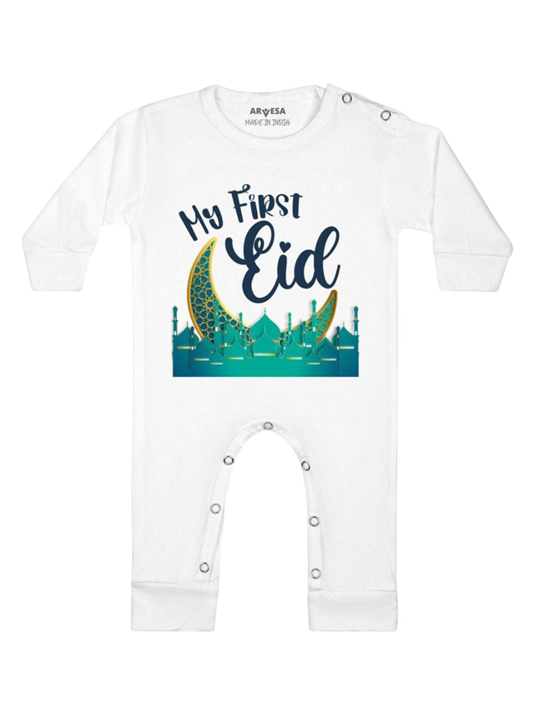 

Arvesa Kids Printed Bodysuit, White