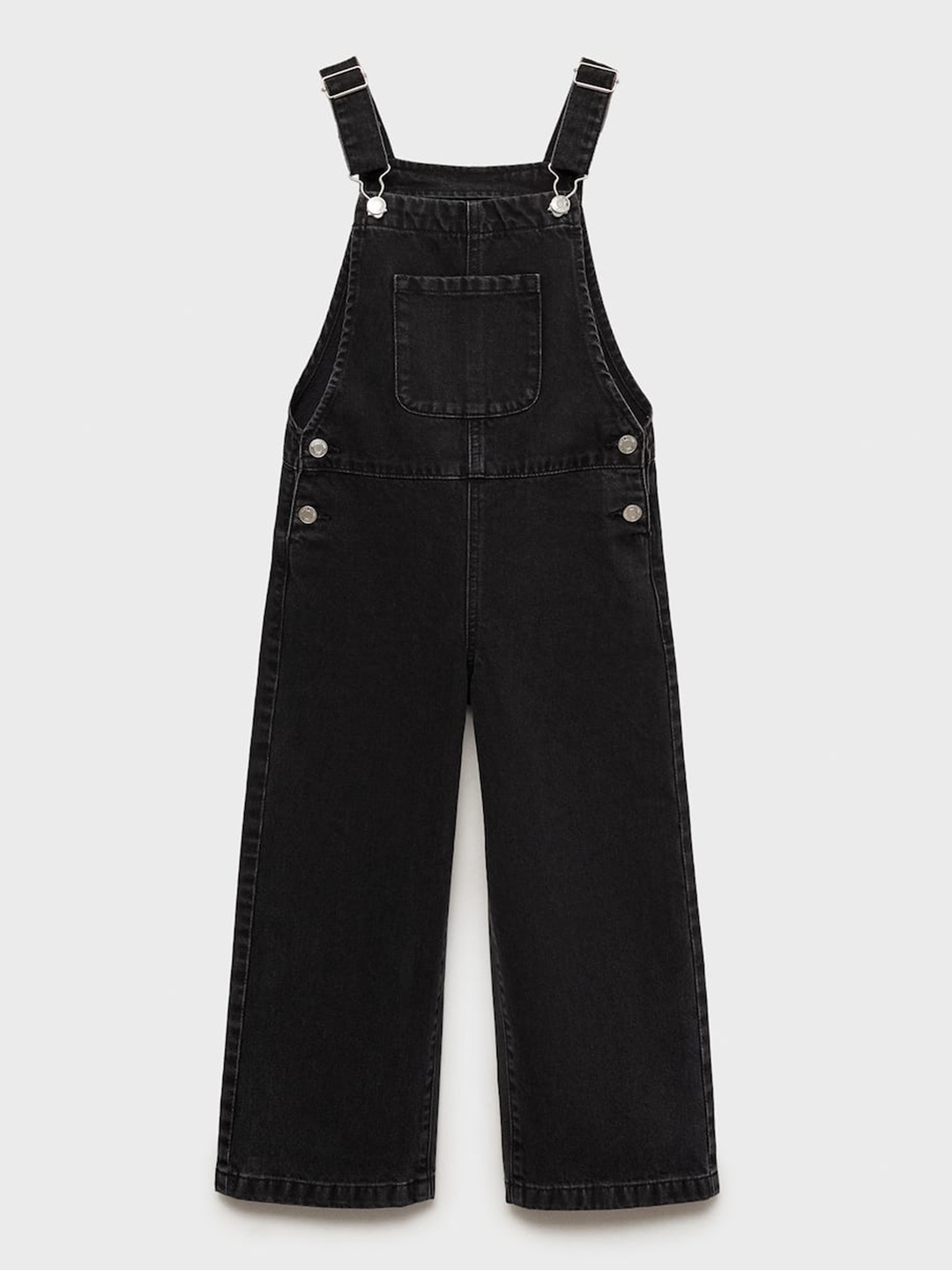 

Mango Kids Girls Pure Cotton Denim Dungarees, Black