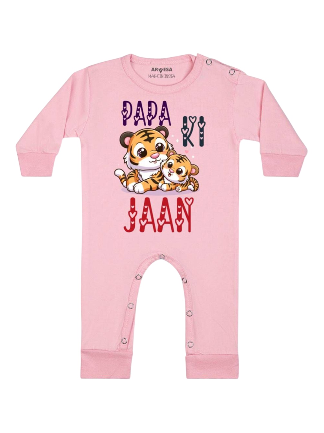 

Arvesa Kids Papa Ki Jaan Printed Baby Romper, Pink