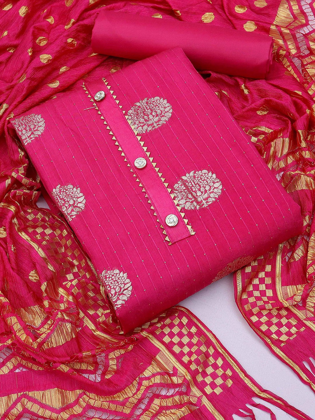 

SAINOOR Unstitched Dress Material, Pink