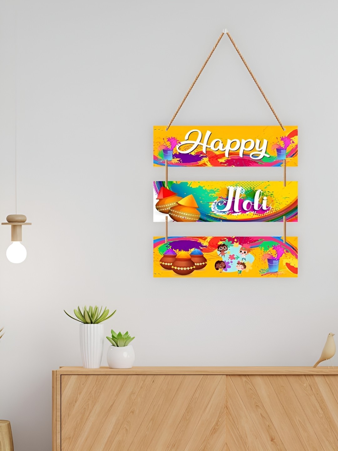 

CVANU Yellow & Rose Holi Wall Hanging