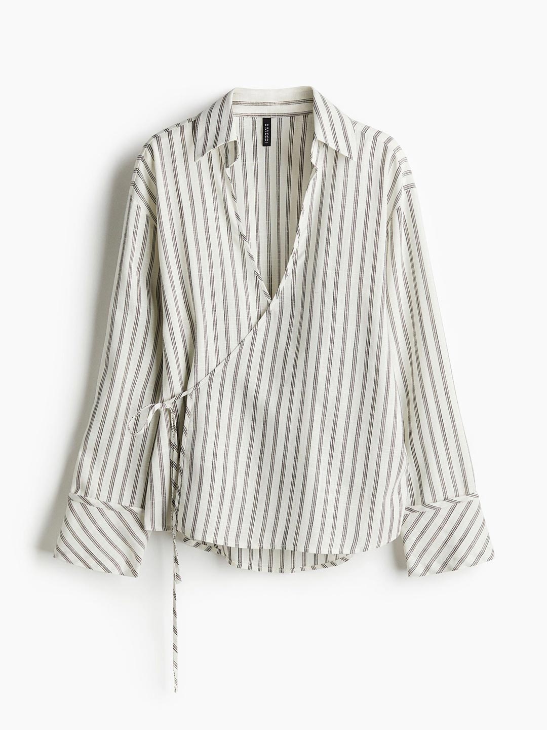 

H&M Tie-Detail Wrap Shirt, White