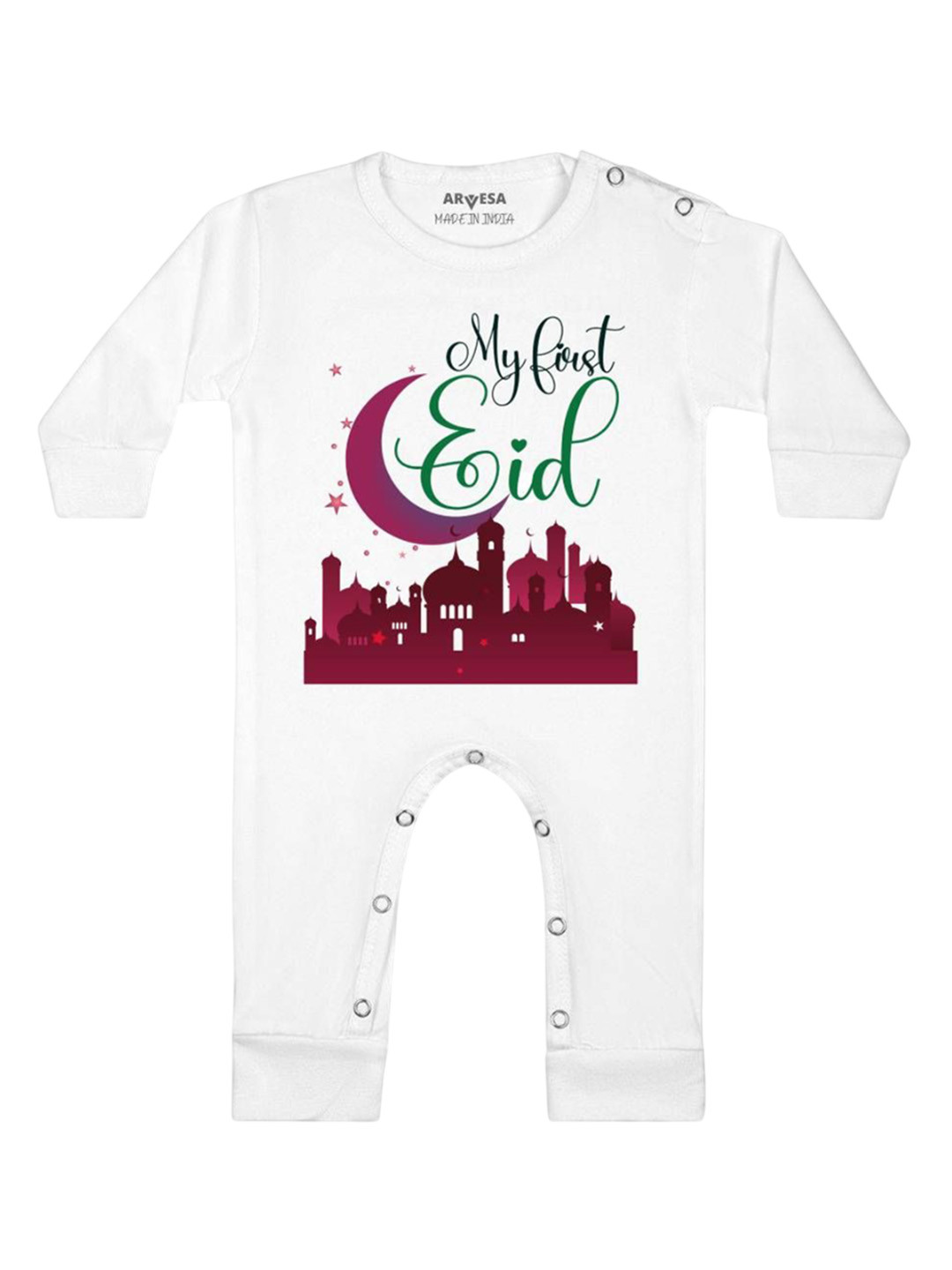 

Arvesa Infants My First Eid Printed Bodysuit, White