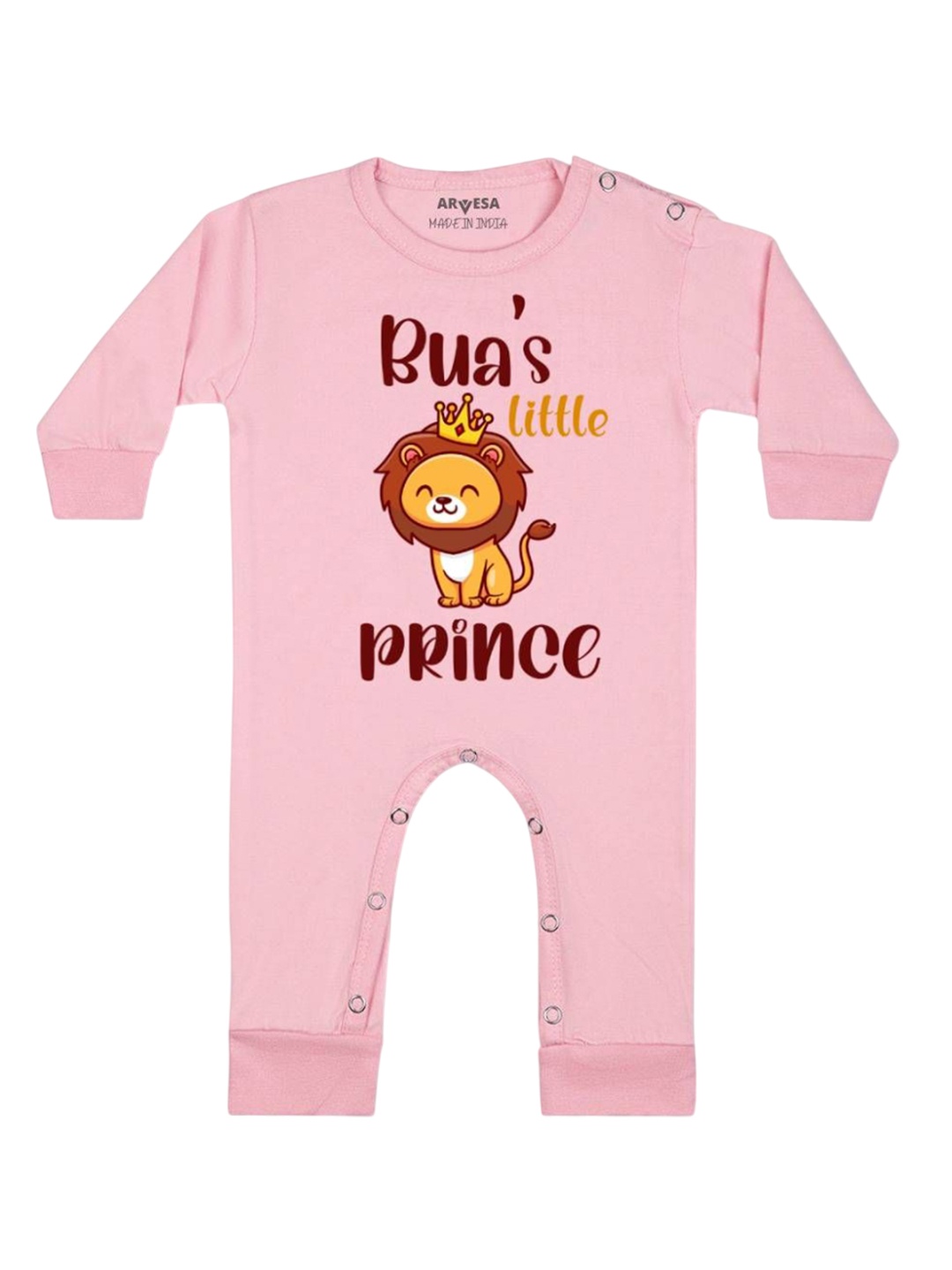 

Arvesa Kids Bua Little Prince Printed Baby Romper, Pink