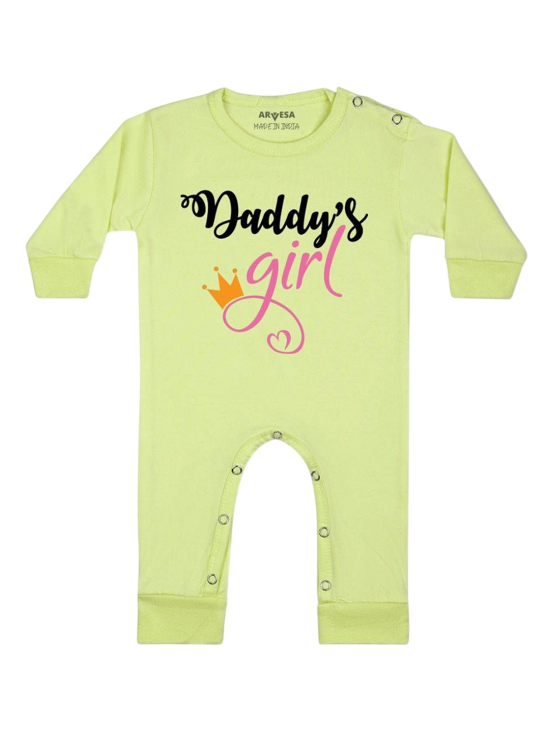 

Arvesa Kids Daddy Girl Printed Baby Romper, Yellow