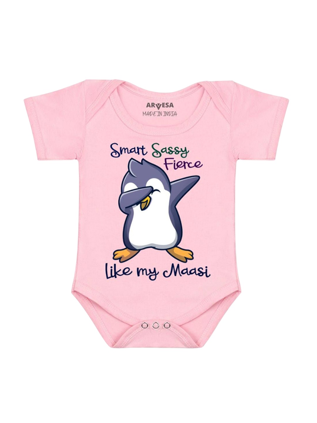 

Arvesa Kids Smart Sassy Like My Maasi Printed Romper, Pink